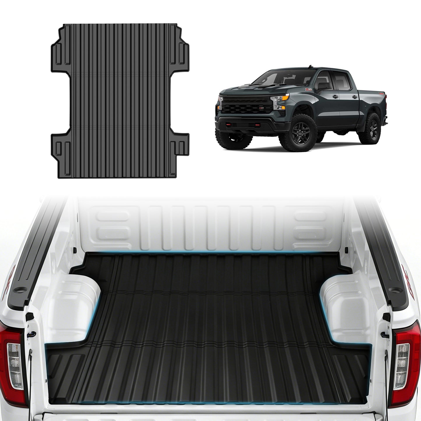 SPEEDWOW Cargo Mat for 2020-2026 Chevy Silverado/GMC Sierra 2500 3500HD, 6.8FT Trunk Bed Mat Heavy Duty Fit All Weather TPE Pickup Liner