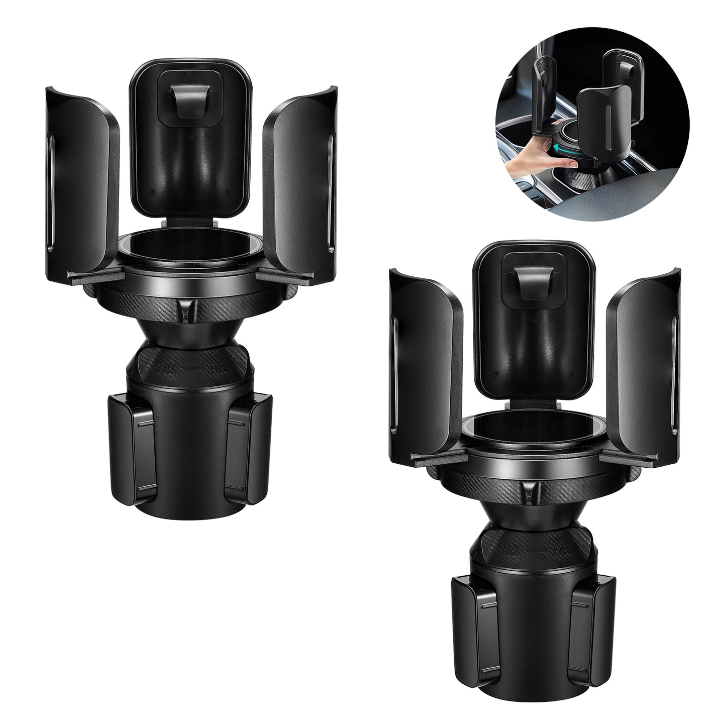 SPEEDWOW Car Cup Holder Expander Organizer - Adjustable & Expandable Drink Holder for Water Bottles, Coffee Cups, Cans (Fits 2.5"-5.5") - Universal Car Accessories - No More Spills