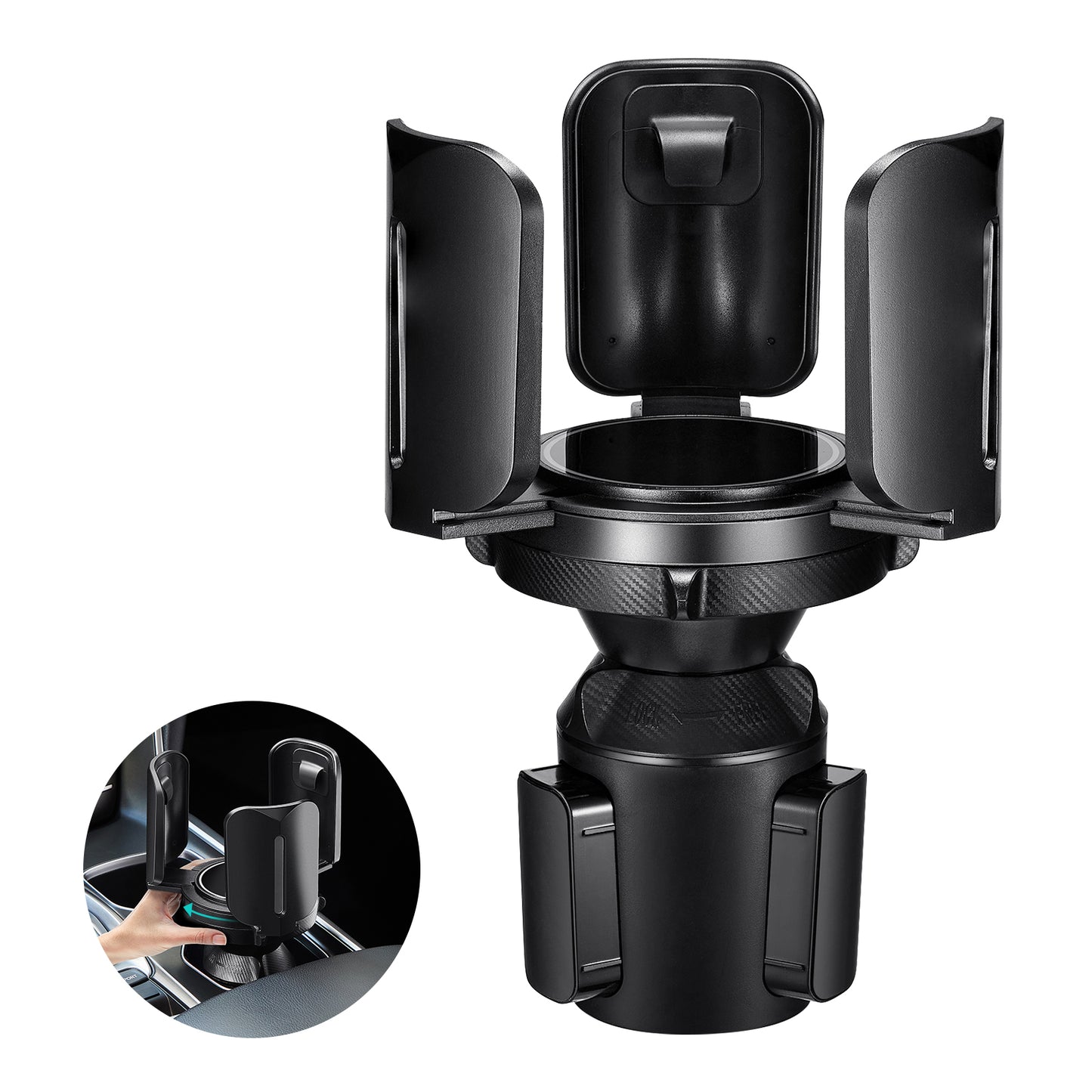 SPEEDWOW Car Cup Holder Expander Organizer - Adjustable & Expandable Drink Holder for Water Bottles, Coffee Cups, Cans (Fits 2.5"-5.5") - Universal Car Accessories - No More Spills