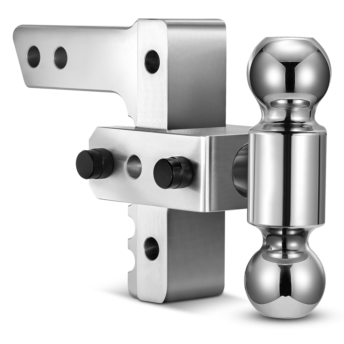 SPEEDWOW Dual-Ball Adjustable Trailer Hitch (2"&2-5/16"), Fits 2-Inch Receiver, 6-Inch Drop/Rise Aluminum Drop Hitch, 12,500 LBS GTW-Tow Hitch for Heavy Duty Trailer Truck Hitch with Anti-Theft Pin