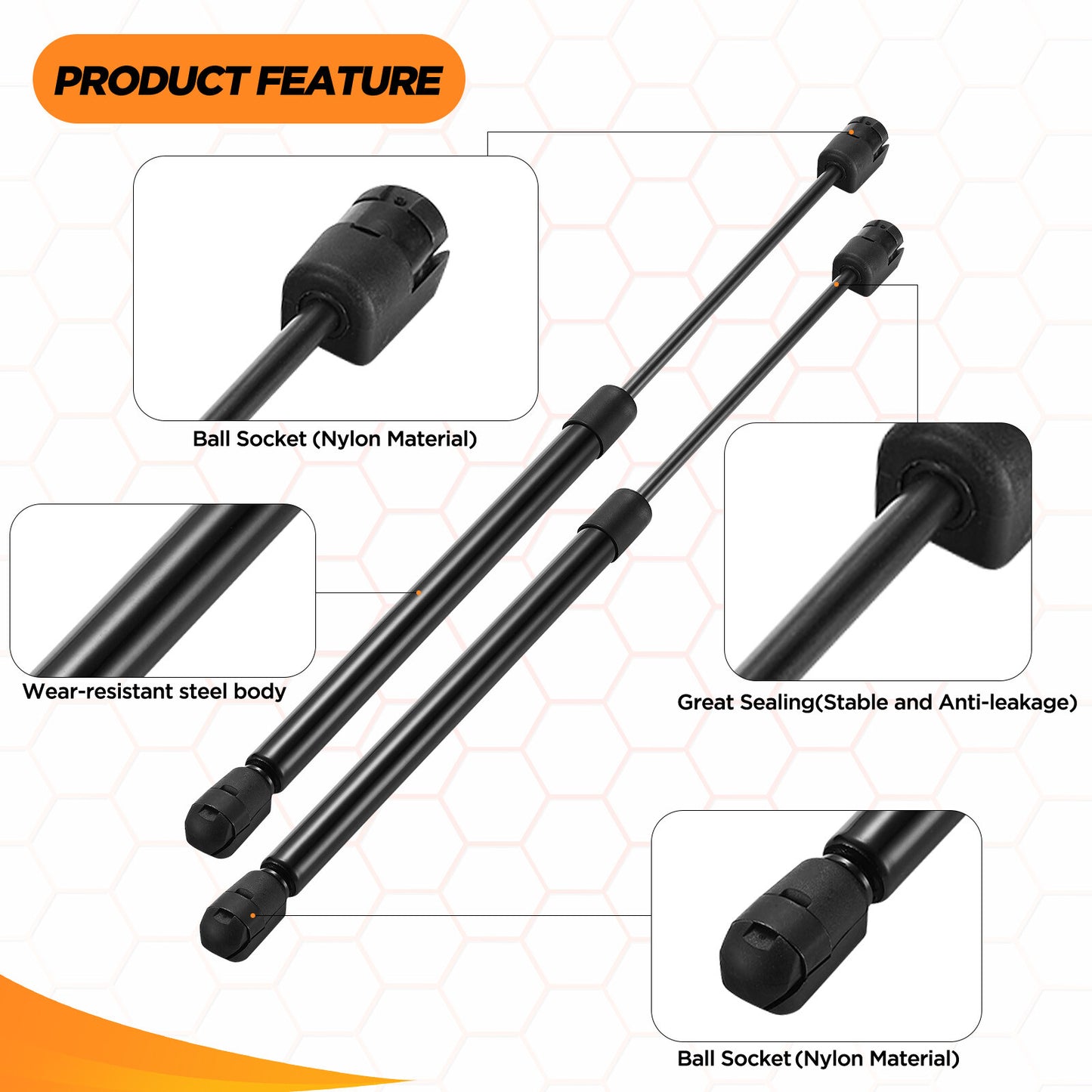 SPEEEDWOW 16" Gas Strut 28Lbs/125N Struts Shock Lift Support Gas Spring for Leer are SnugTop Camper Shell Truck Topper Rear Window,Truck Pickup Cab Canopy Door,2pcs
