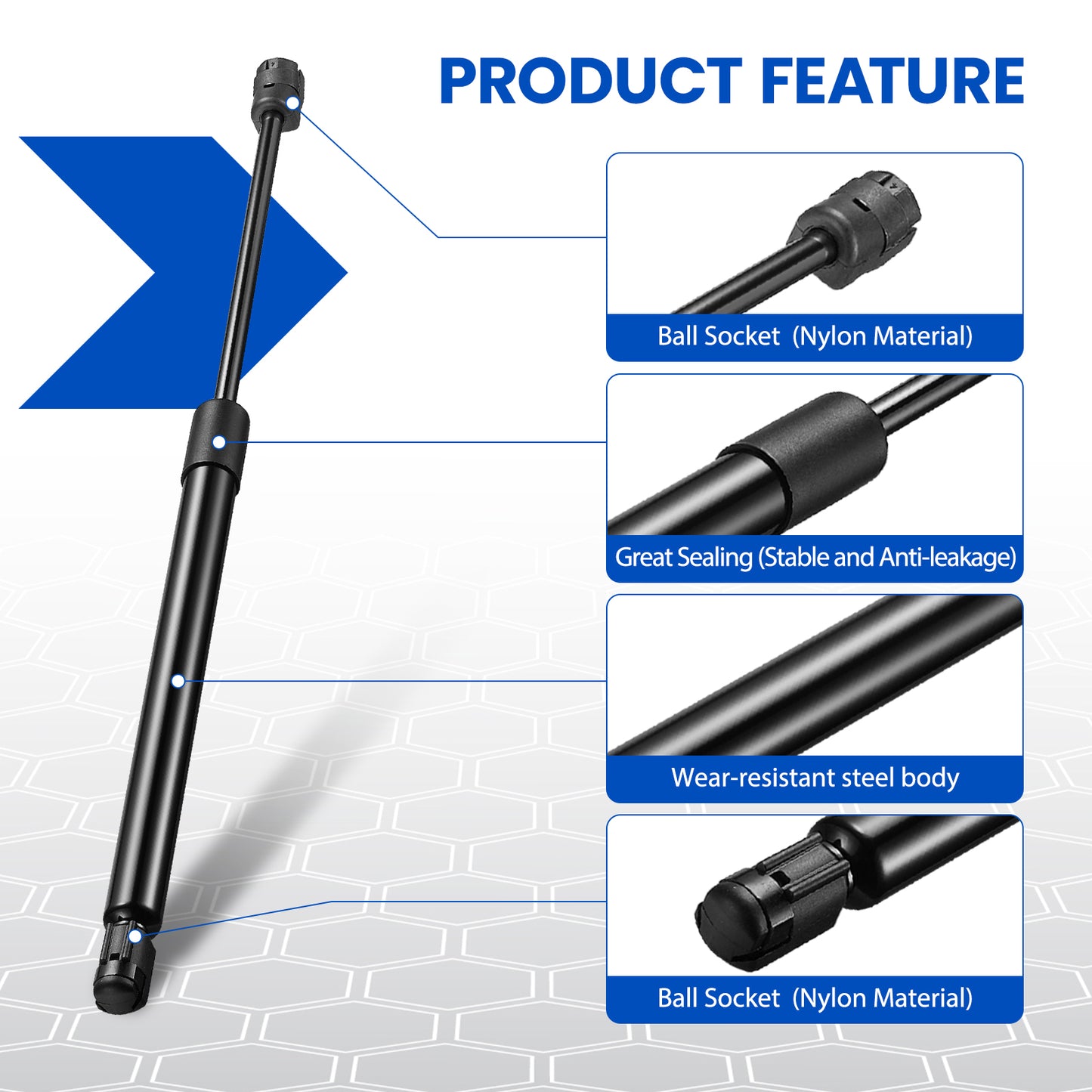 SPEEDWOW 17.2In 227N Rear Hatch Struts Lift Support, Gas Shocks Spring 4B965360 Tailgate Liftgate Strut for for 2017-2022 F-250 F-350 F-450 F-550 Super Duty