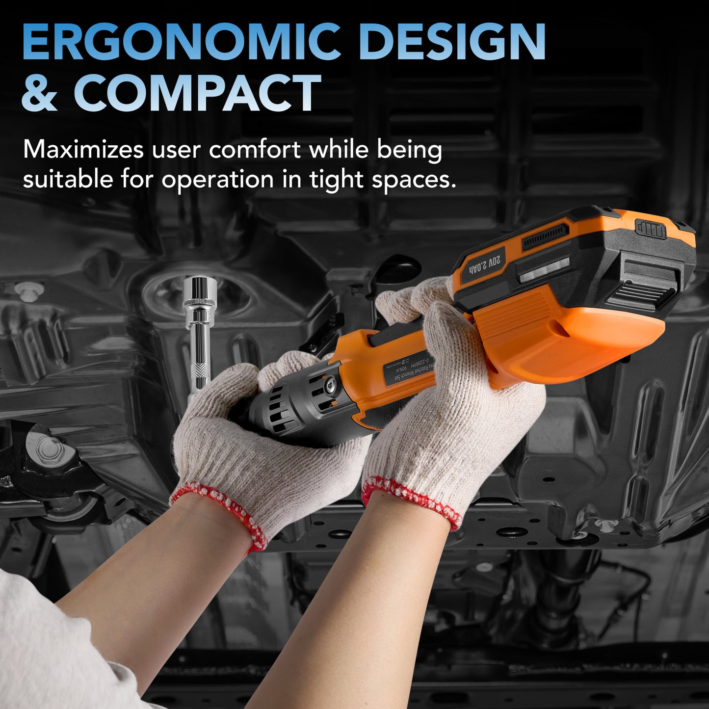 SPEEDWOW 21V Cordless Electric Ratchet Wrench Set, 66Ft-lbs 200RPM Power Ratchet Wrench 3/8", Variable Speed Trigger, 2x 2.0A Batteries & Charger, 8 Sockets, 1/4" and 1/2" Adapter, 3" Extension Bar