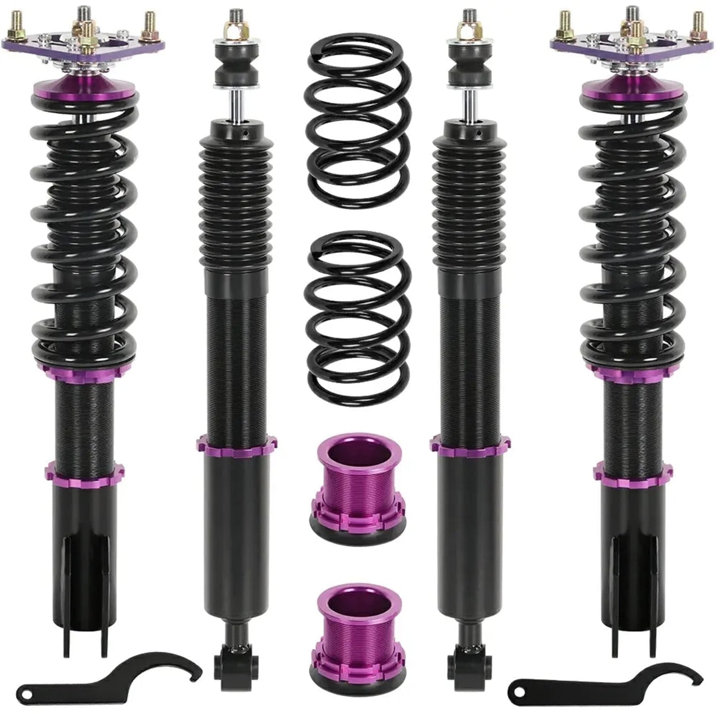 SPEEDWOW Coilovers Kits for 1994-2004 Ford Mustang GT SN95, 24 Levels Damper Adjustable Coilovers Suspension Kit Shock Absorbers Struts Coilover Lowering Kit,Purple