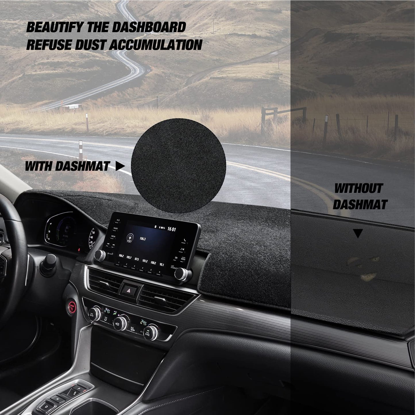 SPEEDWOW High Quality Black Dashboard Cover Mat Carpet Precise Fit for 2010 - 2014 Dodge Ram 1500/2500/3500