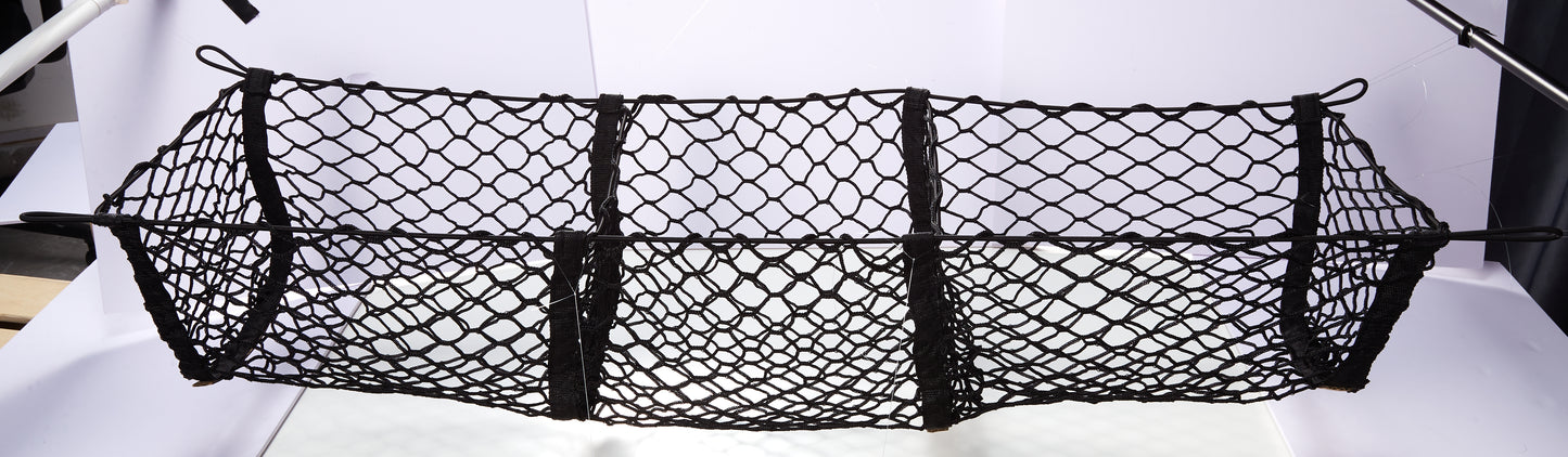 SPEEDWOW 3 Pocket Cargo Net Trunk Bed Organizer,Mesh Storage Net with 4 Metal Hooks, Heavy Duty Cargo Net for SUV/Cars/Pickup Truck Bed