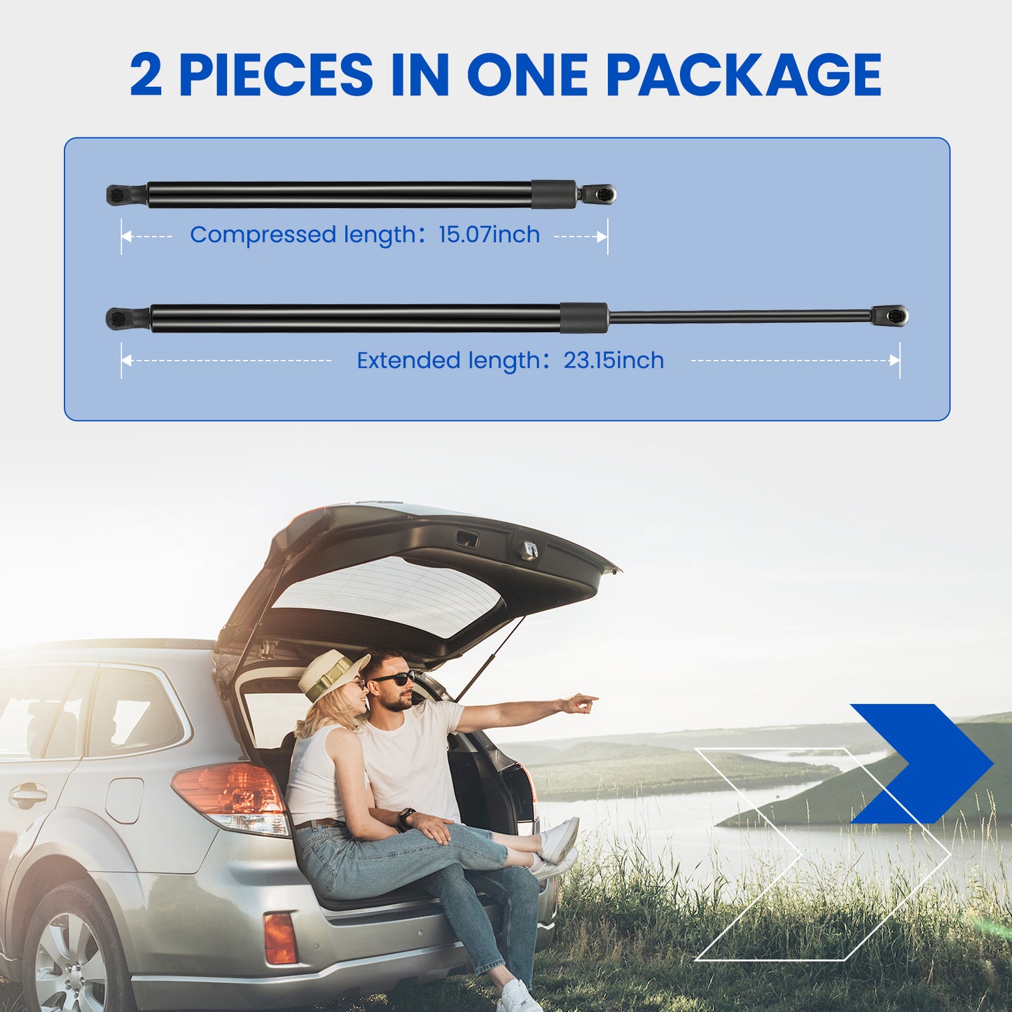 SPEEDWOW 23.15in Rear Hatch Struts Lift Support, 6156 Tailgate Liftgate for 2007-2014 Chevrolet Suburban 1500, 2500 and 2007-2014 GMC Yukon