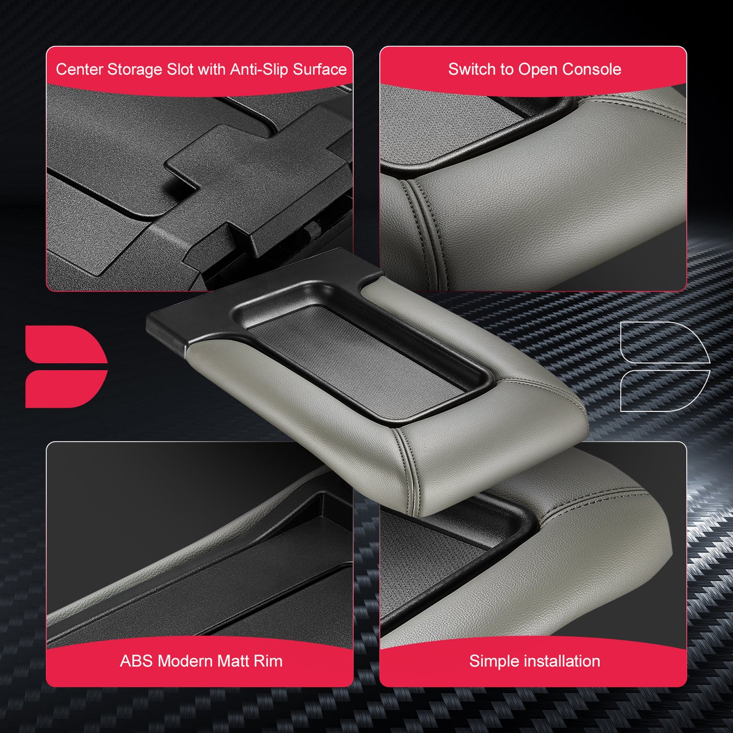 SPEEDWOW Center Console Lid Replacement Kit Compatible with Cadillac Chevrolet GMC and Escalade Avalanche Silverado Suburban Tahoe Sierra Yukon Yukon XL & 924-811 19127364 19127365 19127366