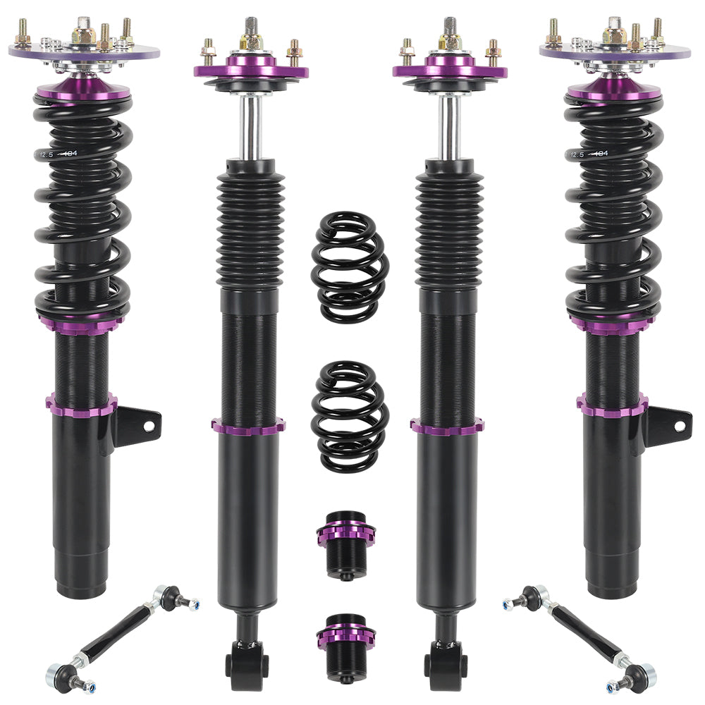 SPEEDWOW Coilovers Kits for 2001-2005 BMW 325Ci, 24 Levels Damper Adjustable Coilovers Suspension Struts Kit, Twin-Tube Lowering Kit
