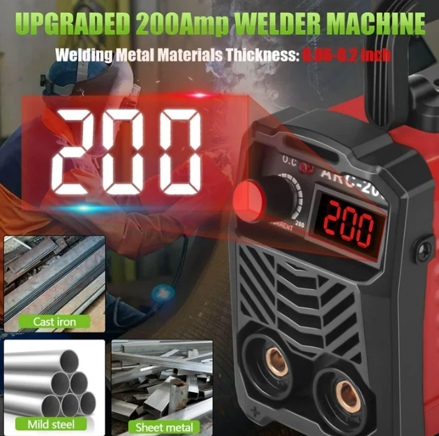 SPEEDWOW Stick Welder 200Amp 110V ARC Welding Machine, Mini Portable IGBT Inverter Welder Kit w/ 20 Rods, Hot Start, Anti-Stick, Arc Force, for 1/16-1/8" Rod