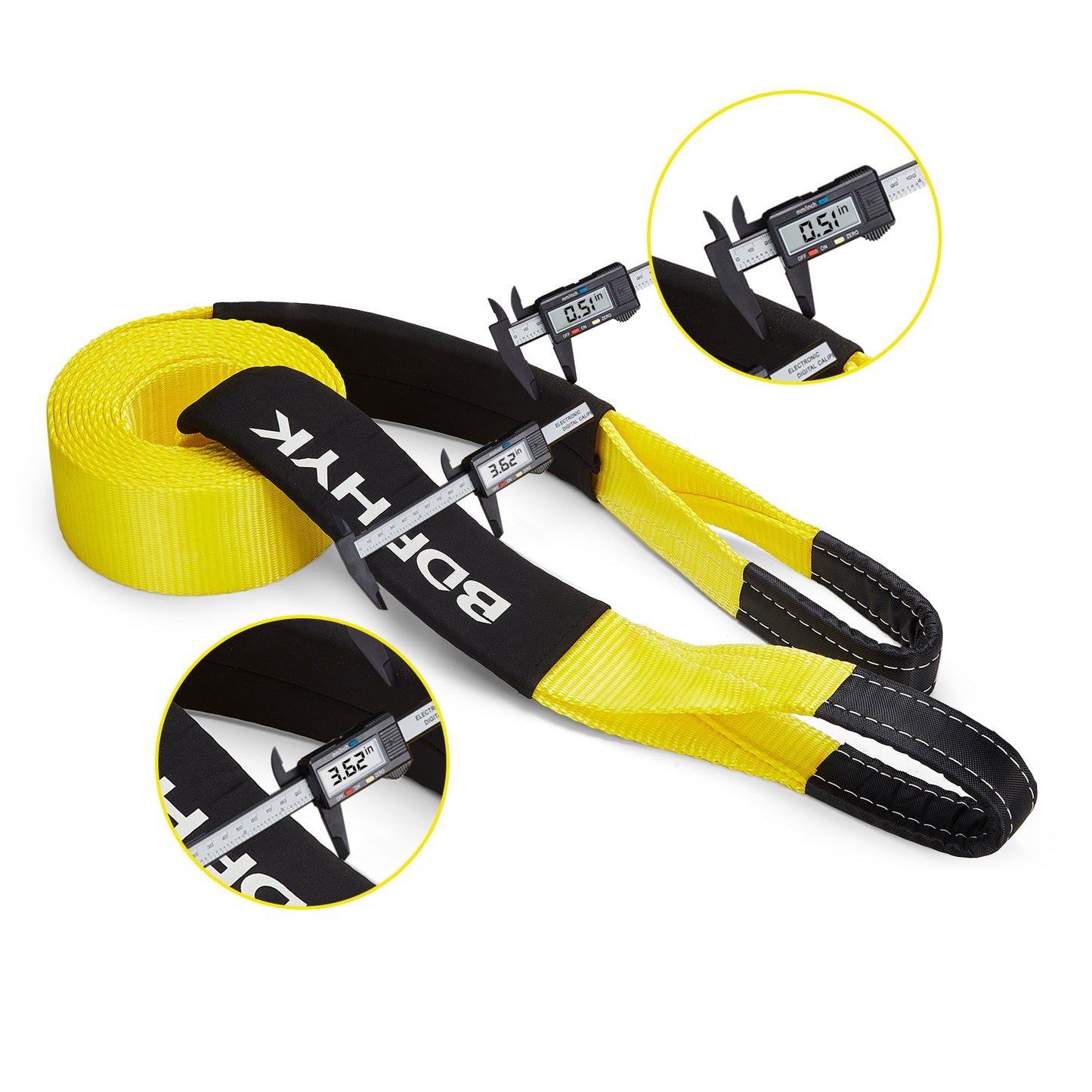 SPEEDWOW Heavy Duty Tow Strap Recovery Tow Strap 3" x 30ft |30,000 lbs(15 US Tons) Strength Winch Snatch Strap Includes Triple Reinforced Loops, Protective Sleeves & Storage Bag