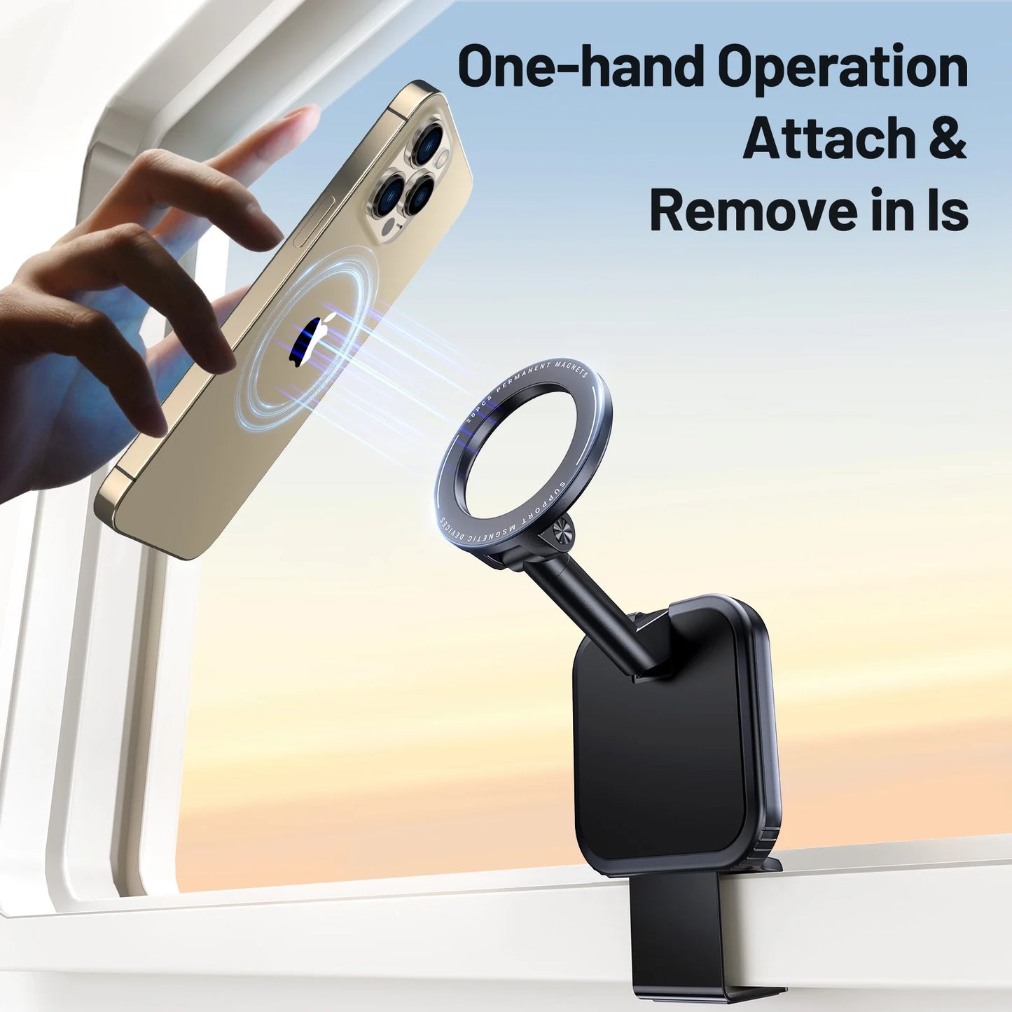 SPEEDWOW Universal Flight Airplane Phone Holder Mount for Magsafe Accessories, Handsfree Plane Phone Holder Travel Essentials for Car Mount Travel Must Haves Flying Fits iPhone 15 Pro Max