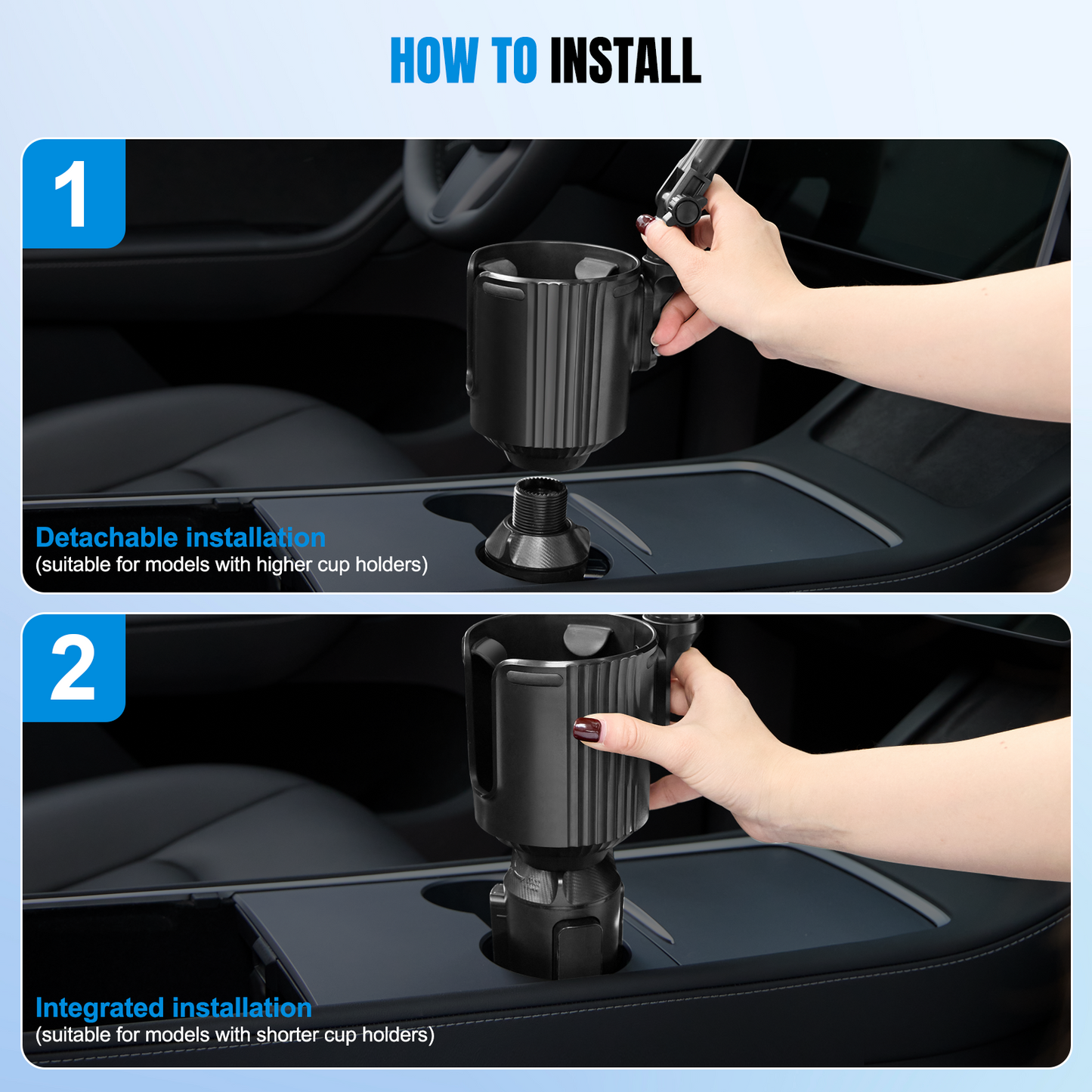 SPEEDWOW 2-in-1 Car Cup Holder Phone Mount with Adjustable Base & 360° Rotation - Universal Compatibility for iPhone, Samsung & All Smartphones (Upgraded Design)