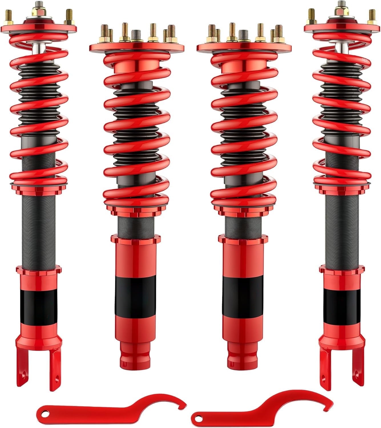 SPEEDWOW Coilovers Shocks Kits for 2008-2012 Honda Acoord VIII Sedan/Coupe, Acura TSX 2009-2014, 24 Levels Damper Adjustable Coilovers Suspension Struts Kit£¬Red