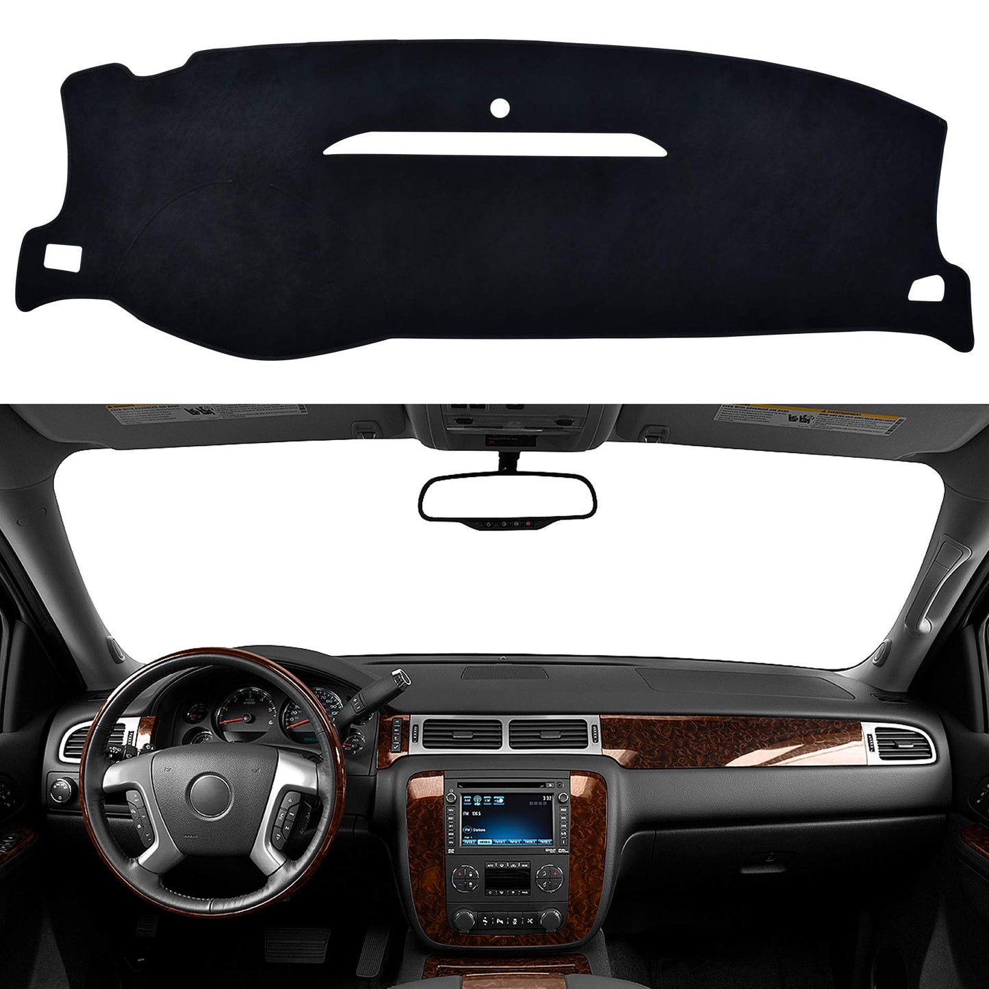 SPEEDWOW Premium Custom Fit Dashboard Cover Mat Carpet Ideal for 2007 - 2014 Chevy Silverado, Pickup, Suburban, Tahoe, Avalanche & GMC Sierra, Yukon