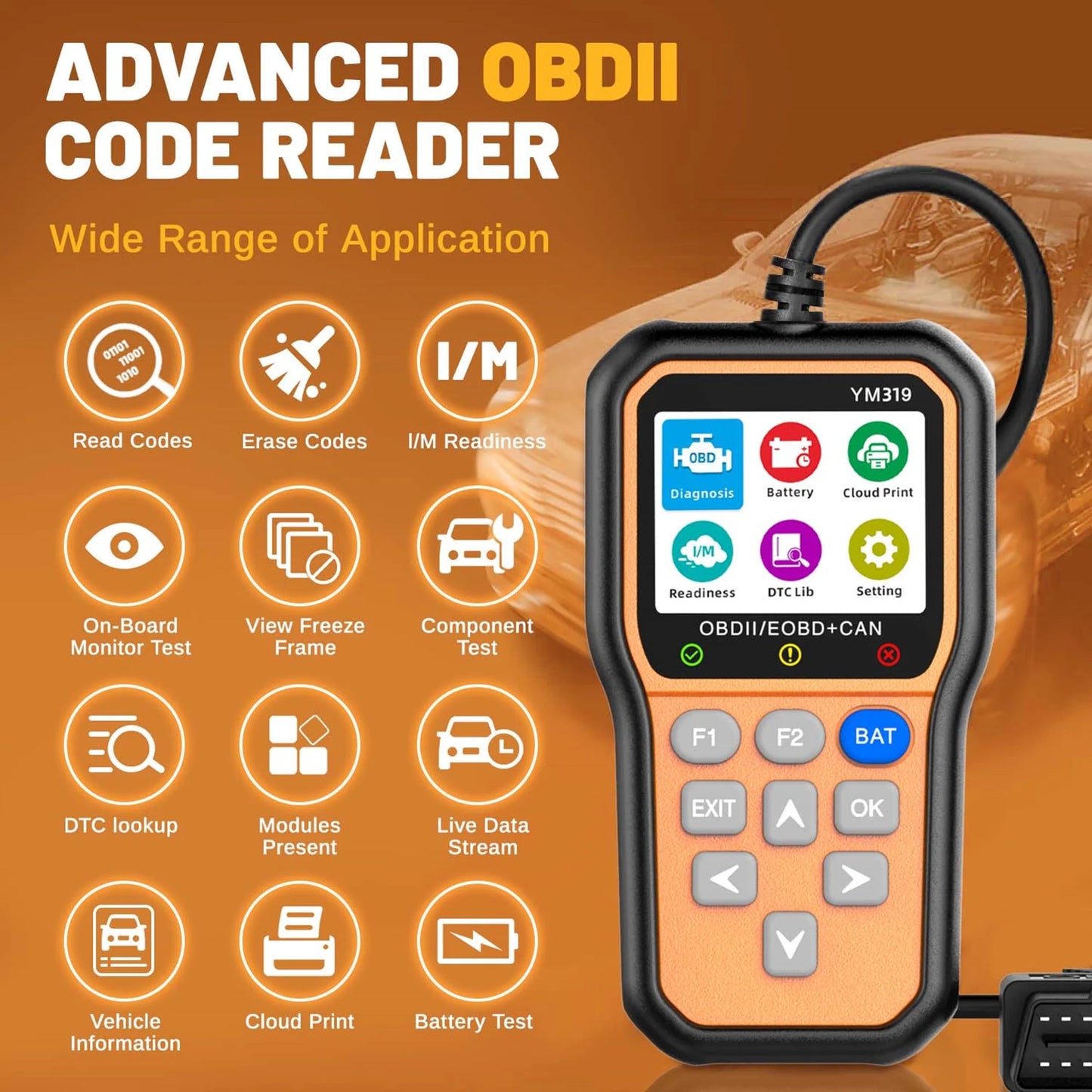 SPEEDWOW OBD2 Scanner, Car Code Reader, Auto Diagnostic Tool for Check Engine Light, Car Scanner for All Vehicles since 1996
