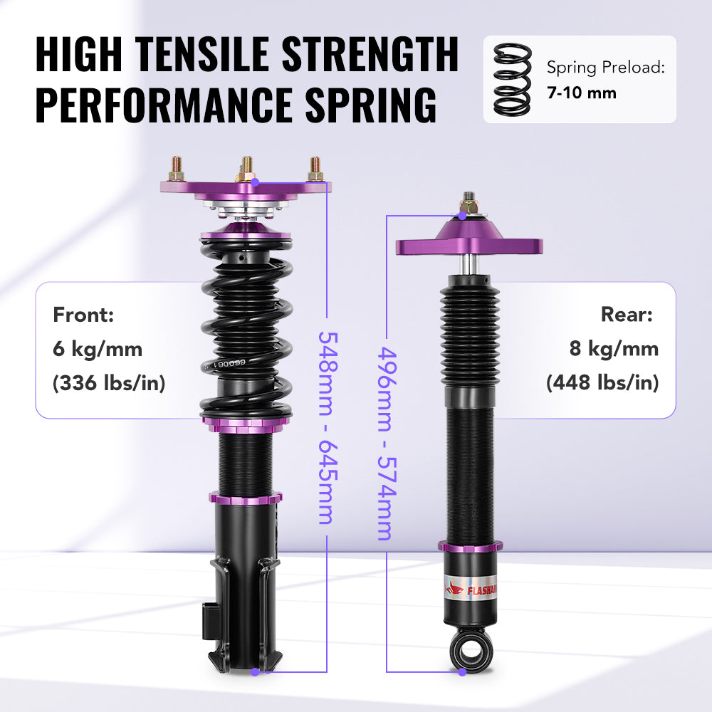 SPEEDWOW Coilovers Kits for 2011-2015 Hyundai Genesis Coupe 2-Door, 32 Levels Damper Adjustable Coilovers Suspension Kit Shock Absorbers Struts Coilover Lowering Kit