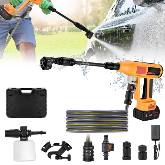 SPEEDWOW Cordless Pressure Washer, 1060 PSI 2.8 GPM High Power Washer with Brushless Motor, 6-in-1 Adjustable Nozzle, 21V 5.0Ah Battery & Charger Portable Electric Pressure Washer for Car, Boat & Yard Clean