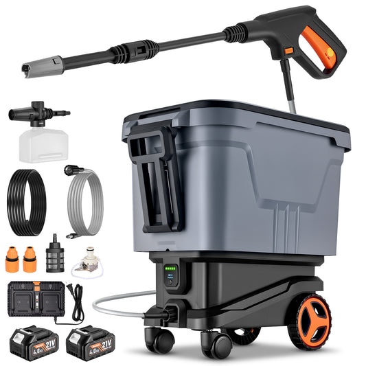 SPEEDWOW 2000PSI 1.1 GPM Cordless Pressure Washer, 7.2 Gal Water Tank, 3 Water Supply Modes, 0°-180° Swivel Joint, 16FT Hose for Car, Fence, Driveway, Patio, Deck