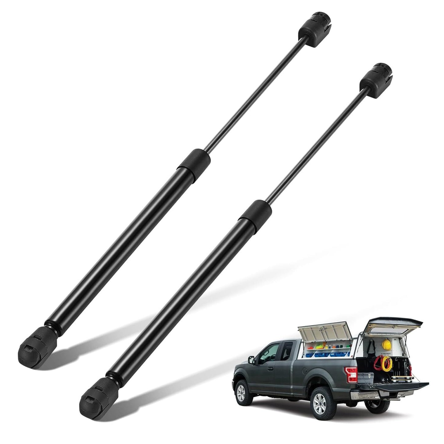 SPEEEDWOW 16" Gas Strut 45Lbs/200N Struts Shock Lift Support Gas Spring for Leer are Camper Shell Topper Rear Window Bed Cover, Tool Box Lid, Truck Pickup Door Cap Canopy,2pcs