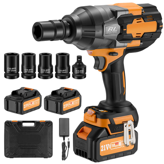 SPEEDWOW 3/4" Cordless Impact Wrench, 1600Nm Max Torque Brushless Motor, 21V 3-Speed Tool Only, Fits 20V Max Slide-On Batteries, for Car/Farm/Garage Repair