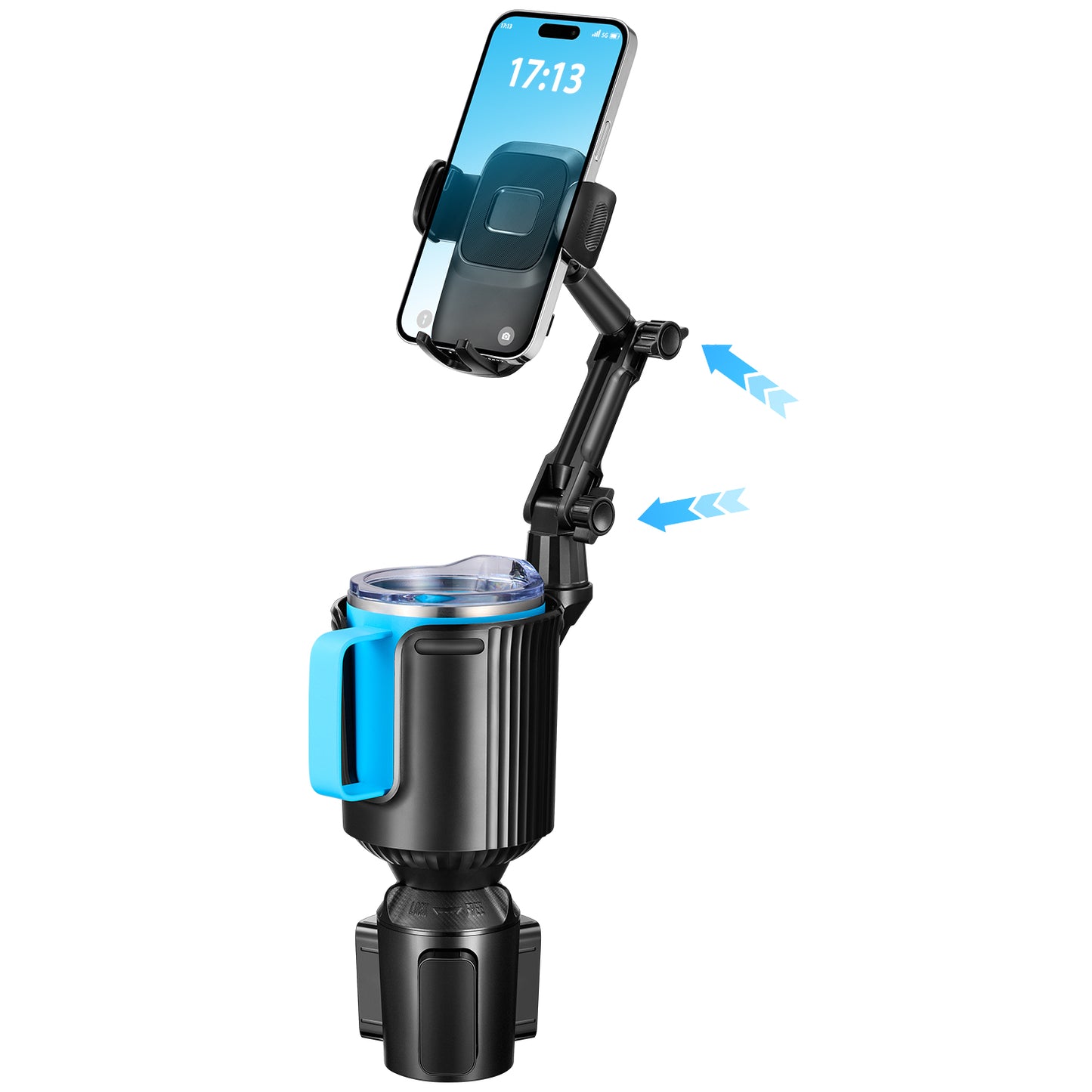 SPEEDWOW 2-in-1 Car Cup Holder Phone Mount with Adjustable Base & 360° Rotation - Universal Compatibility for iPhone, Samsung & All Smartphones (Upgraded Design)