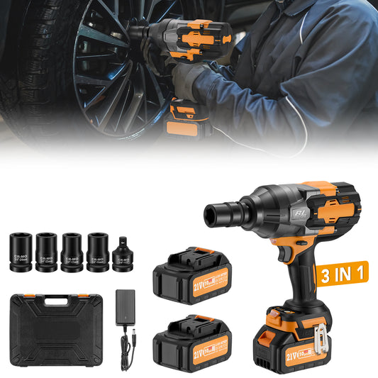 SPEEDWOW Cordless Impact Wrench, 1328Ft-lbs(1800Nm) 3/4" Brushless Impact Driver, 21V High Torque Power Wrench with 2x4.0Ah Battery, Charger for Car/Truck RV/Mower/Home