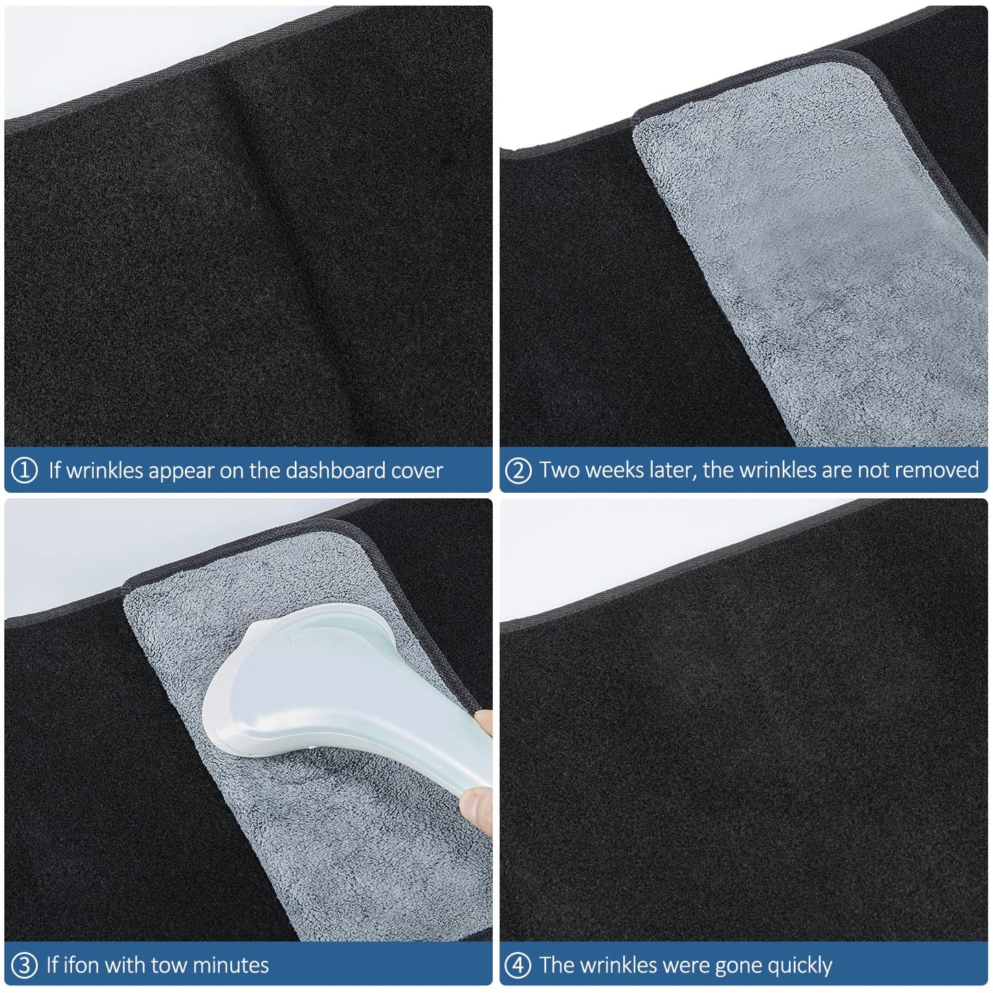 SPEEDWOW High Quality Grey Dashboard Cover Mat Carpet Precise Fit for 2002 - 2005 Dodge Ram 1500, 2003 - 2005 Dodge Ram 2500/3500