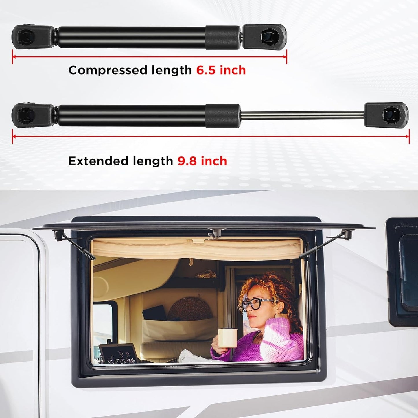 SPEEEDWOW 10 inch 22Lb/98N Gas Struts Shock 10" 22lb Gas Spring Lift Support for Camper Rear Window Toolbox Cabinets Storage Bed Box Tonneau Covers Basement Door Boat Hatch,2 Pcs