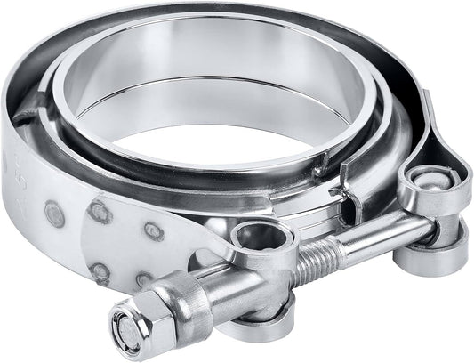 SPEEDWOW 3.5 Inch V Band Clamp with Flange Male Female Universal 304 Stainless Steel for car 1PC