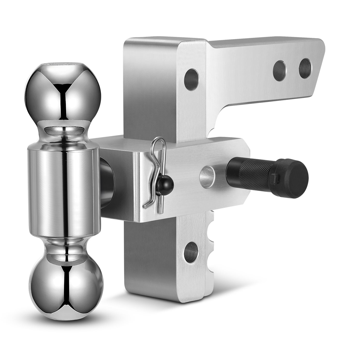 SPEEDWOW Dual-Ball Adjustable Trailer Hitch (2"&2-5/16"), Fits 2-Inch Receiver, 6-Inch Drop/Rise Aluminum Drop Hitch, 12,500 LBS GTW-Tow Hitch for Heavy Duty Trailer Truck Hitch with Anti-Theft Pin