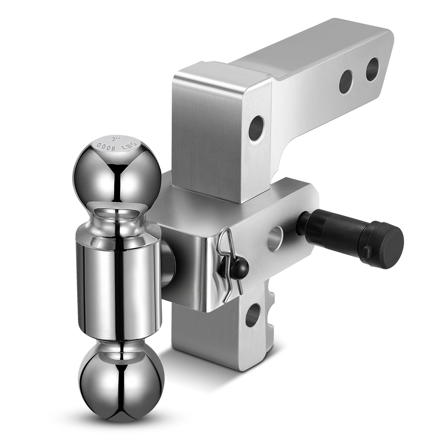 SPEEDWOW Dual-Ball Adjustable Trailer Hitch (2"&2-5/16"), Fits 2-Inch Receiver, 6-Inch Drop/Rise Aluminum Drop Hitch, 12,500 LBS GTW-Tow Hitch for Heavy Duty Trailer Truck Hitch with Anti-Theft Pin