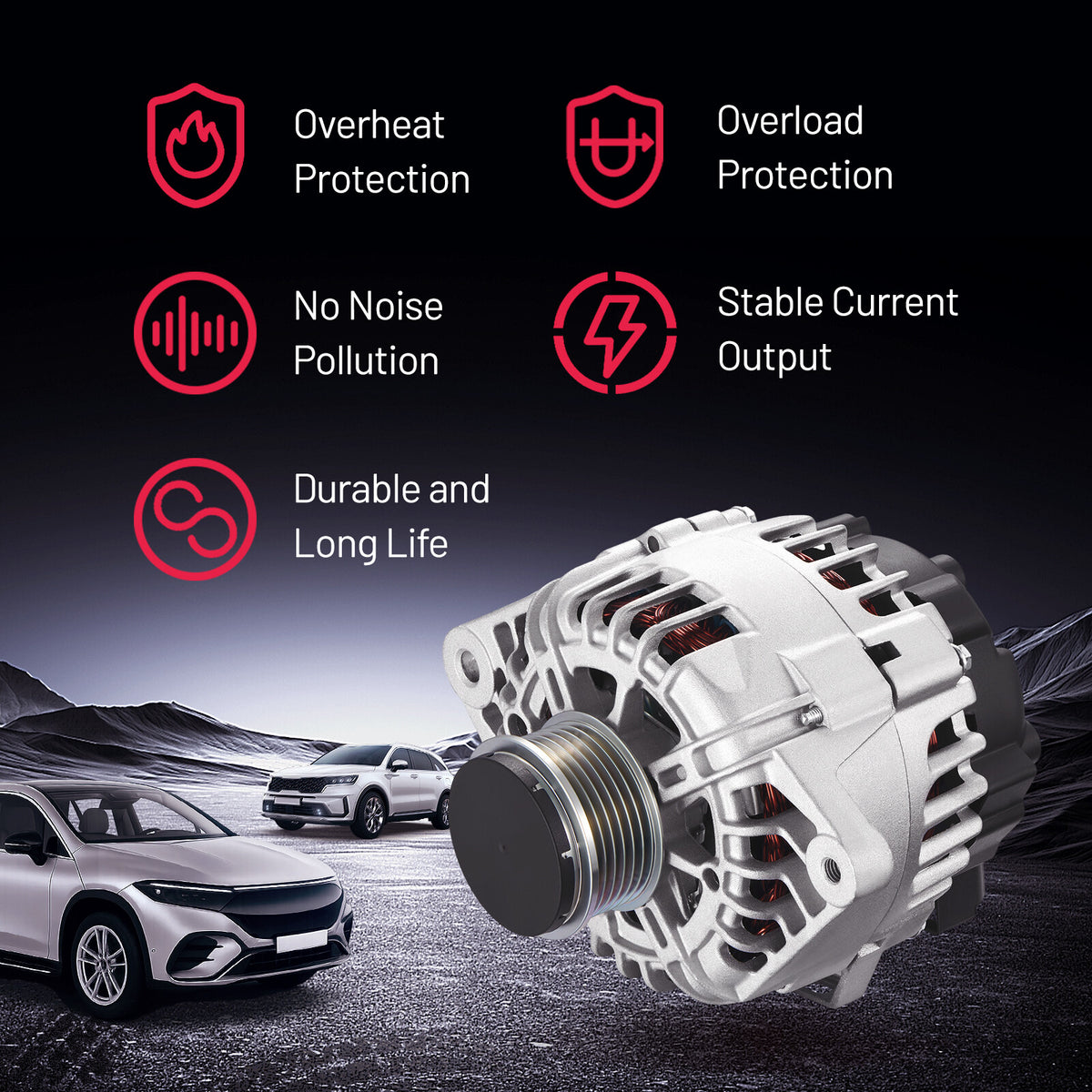 SPEEDWOW Alternator Compatible with Hyundai Veloster 13-16, Compatible with Kia Rio, Forte Koup, Forte5 1.6L L4, Fit for 373002B760, 373002B760RU, 2616559
