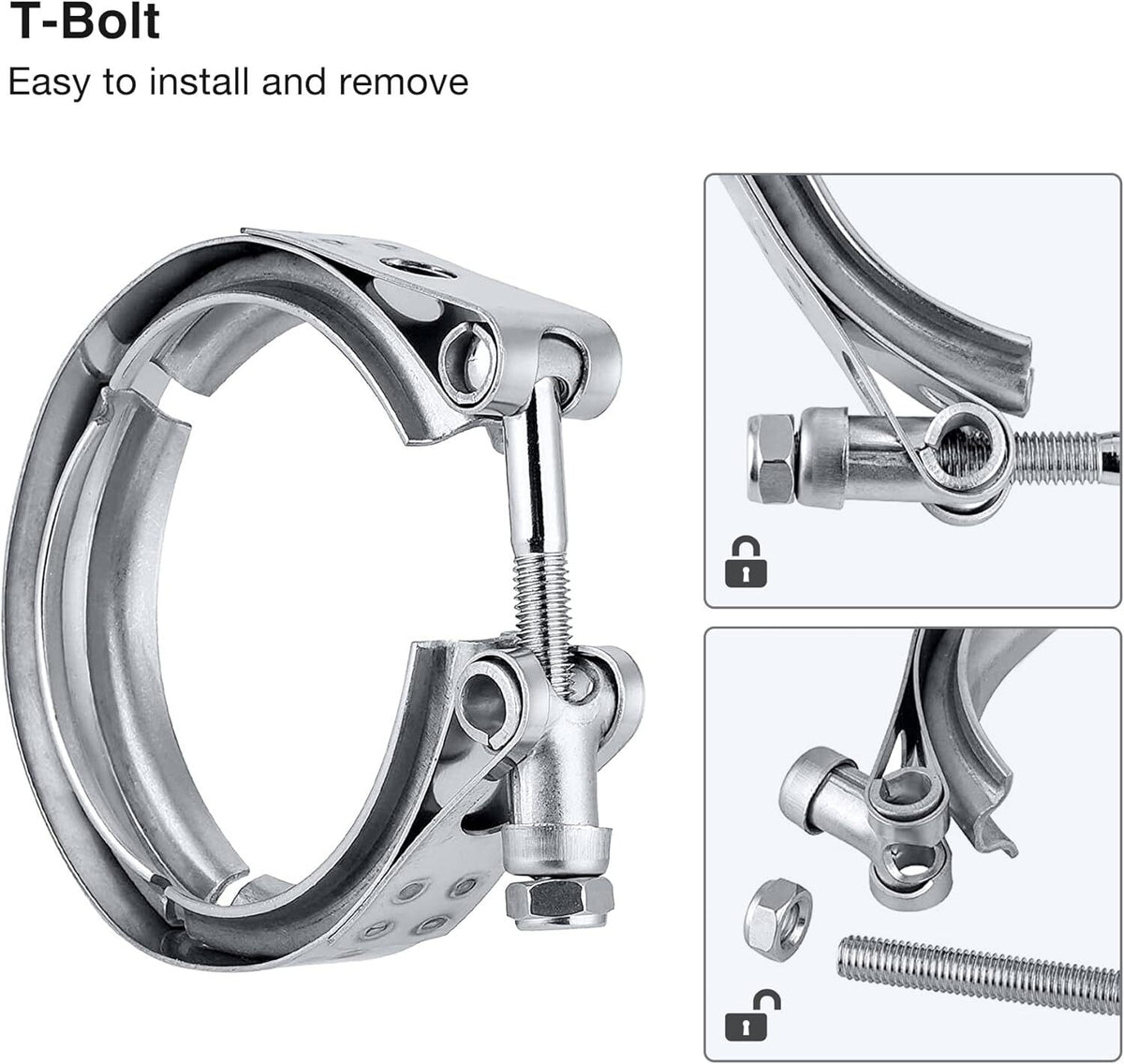SPEEDWOW 3.5 Inch V Band Clamp with Flange Male Female Universal 304 Stainless Steel for car 1PC