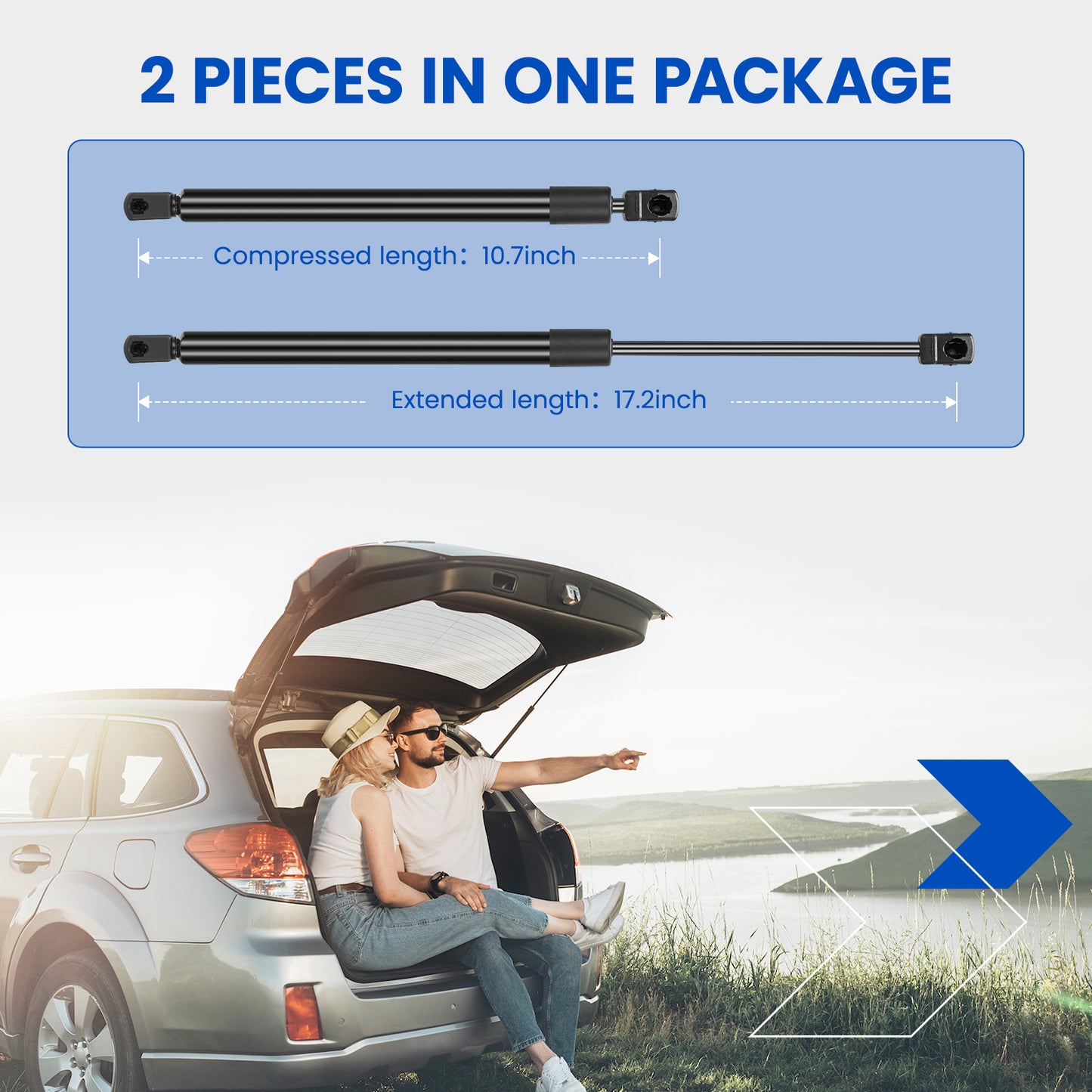 SPEEDWOW 17.2In 227N Rear Hatch Struts Lift Support, Gas Shocks Spring 4B965360 Tailgate Liftgate Strut for for 2017-2022 F-250 F-350 F-450 F-550 Super Duty