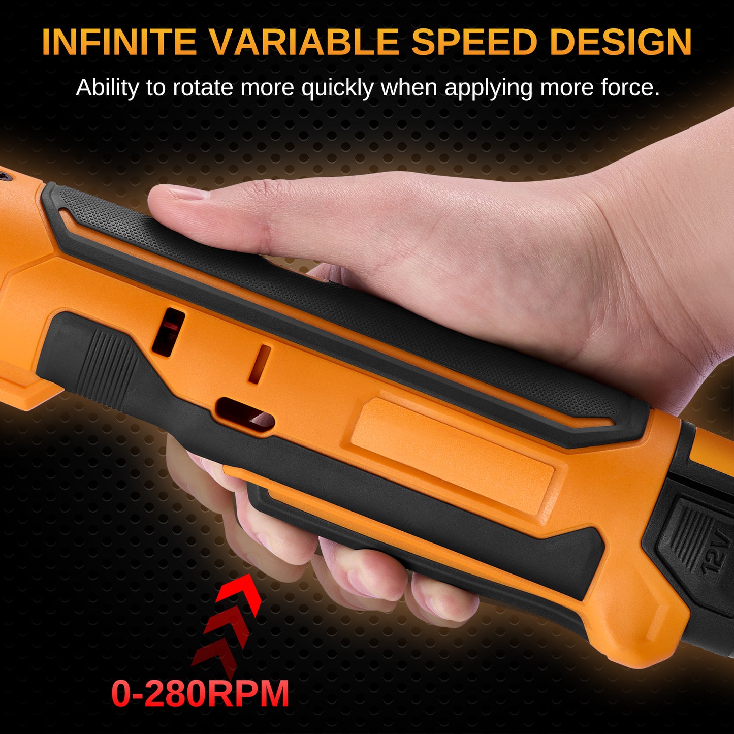 SPEEDWOW Cordless Electric Ratchet Wrench Set, 3/8" 12V Power Ratchet Tool Kit with 2x2.0Ah Lithium-Ion Battery, 7 Sockets, 48Ft-lbs & LED Light for Automobile Engine, Appliances and Farm Equipment