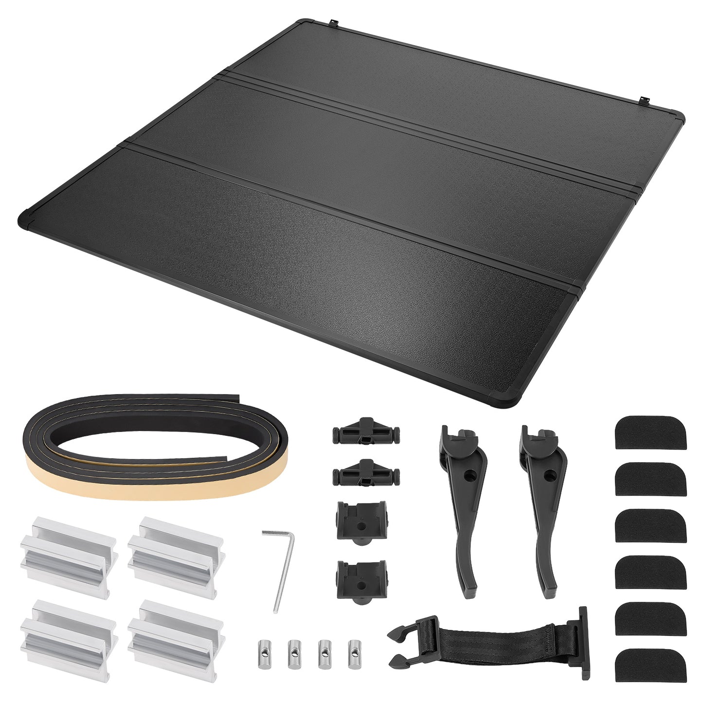 SPEEDWOW 5FT Tri-Fold Hard Truck Bed Tonneau Cover, Truck Bed Tonneau Cover for 2005-2026 Nissan Frontier Waterproof