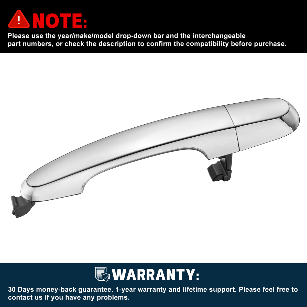 SPEEDWOW Exterior Rear Right Driver Side Chrome Door Handle Replacement Compatible with Kia Sorento 2011 2012 2013 2014 2015 Replaces# 826512P010,836622P010