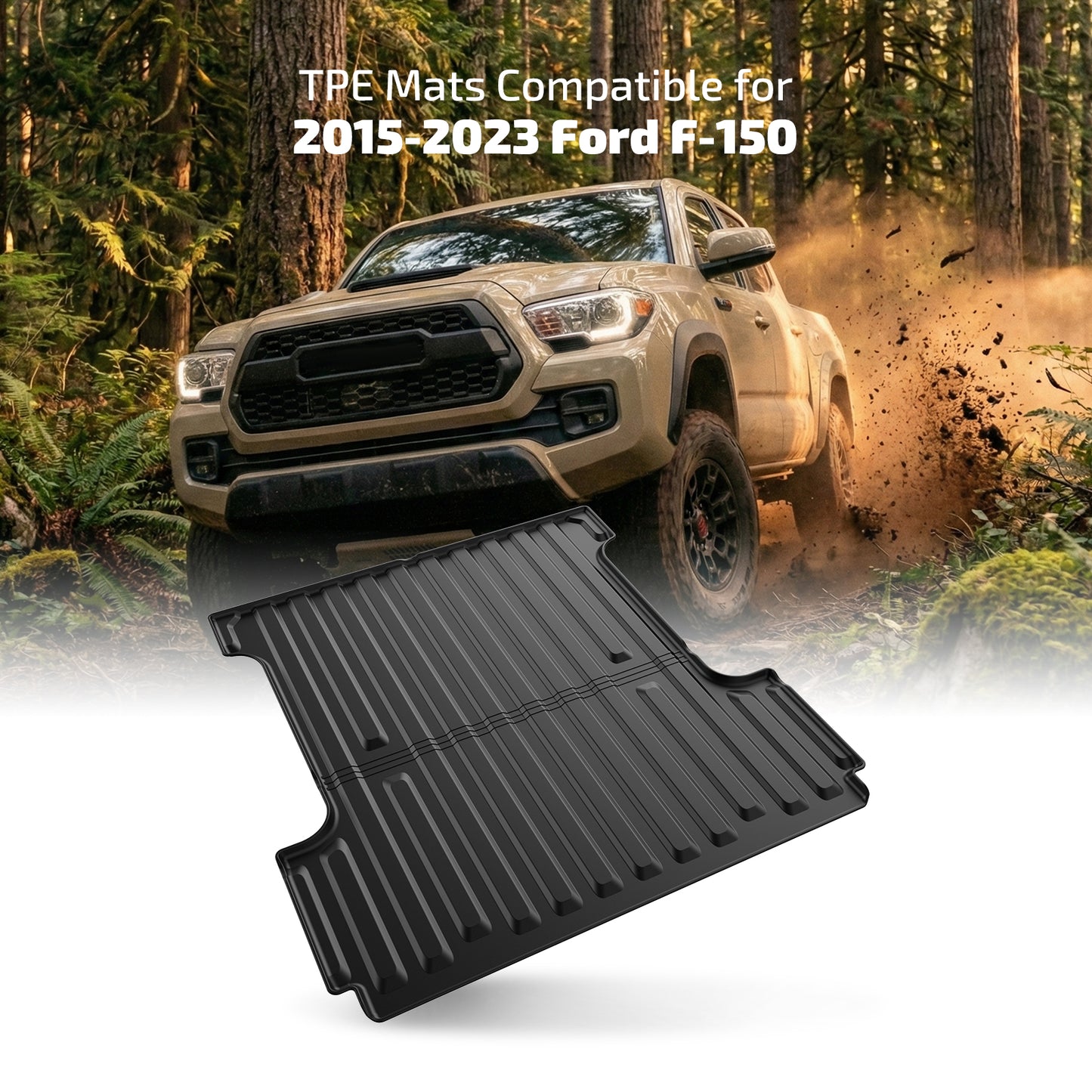 SPEEDWOW Cargo Mat for 2017-2026 Ford Super Duty F250/F350/F450, 6.75FT Trunk Bed Mat Heavy Duty Fit All Weather TPE Pickup Liner