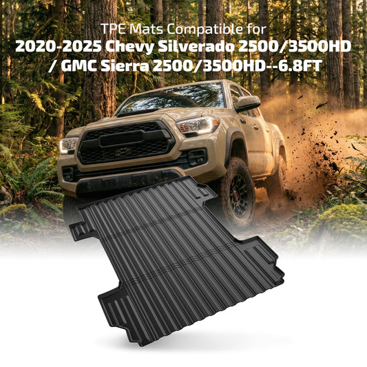 SPEEDWOW Cargo Mat for 2020-2026 Chevy Silverado/GMC Sierra 2500 3500HD, 6.8FT Trunk Bed Mat Heavy Duty Fit All Weather TPE Pickup Liner