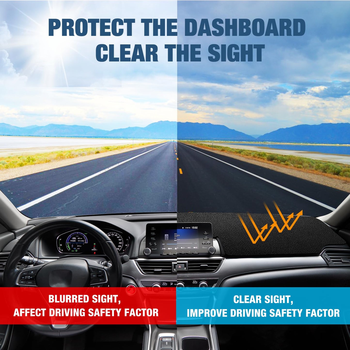 SPEEDWOW Premium PU Leather Look Dashboard Cover Mat Carpet Precise Fit for 2008 - 2015 Infiniti G25/G35/G37/Q40/Q60