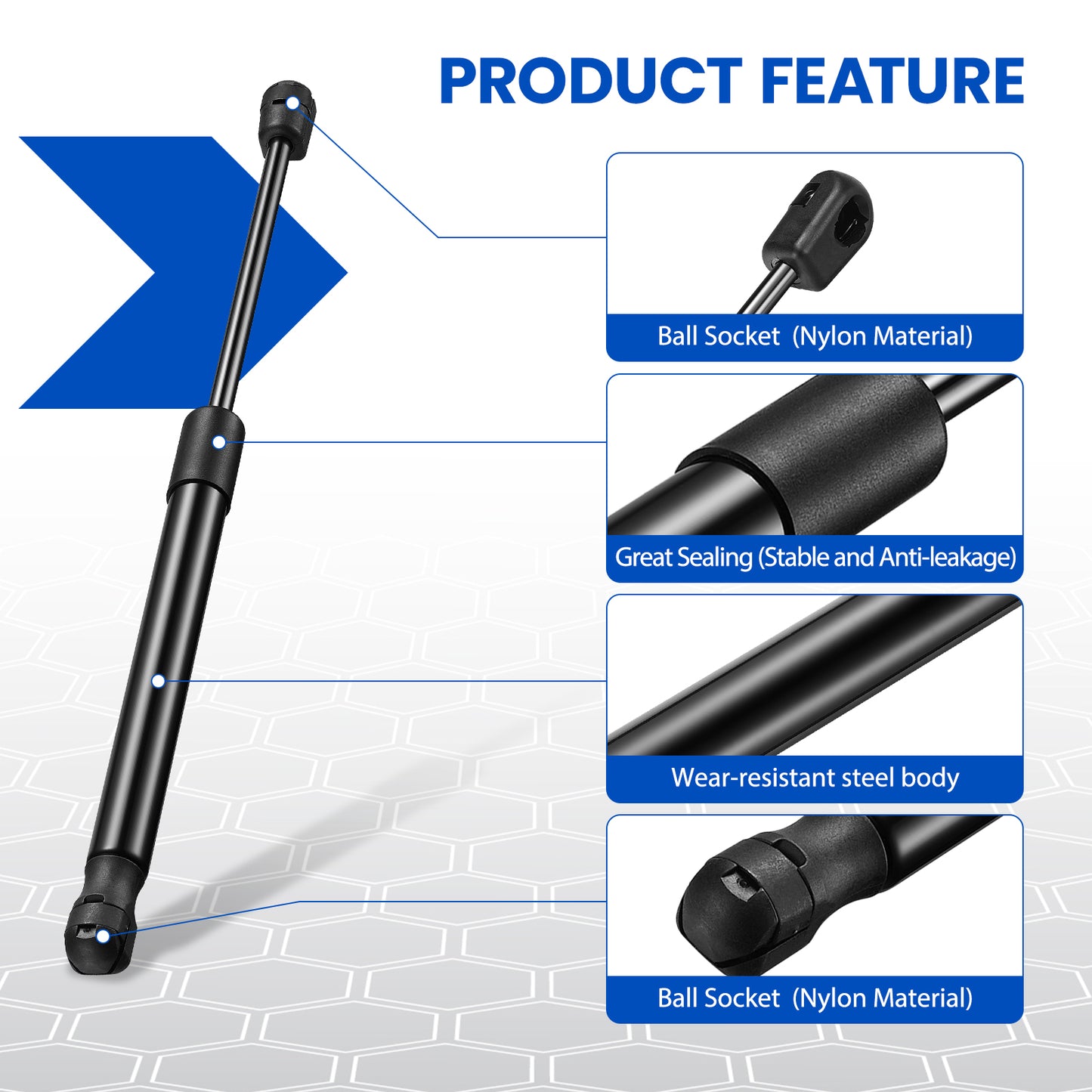 SPEEDWOW 14 inch 10Lbs/45N Gas Struts Shocks Lift Support Fit Tool Box lid, Cabinet Door, Hammerhead Toolbox, Camper Shell, RV Bed, 2Pcs