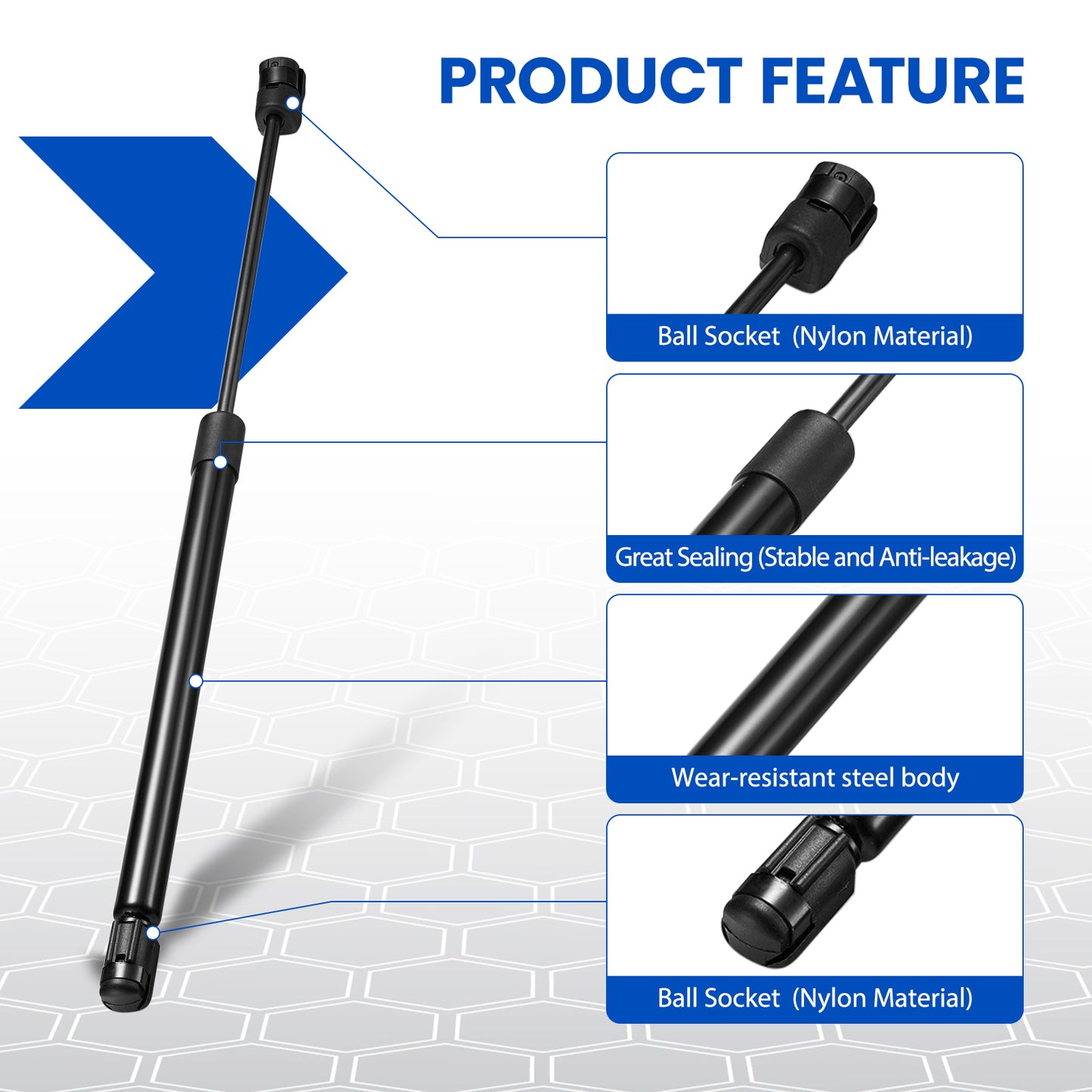 SPEEDWOW 15.75in 374N Front Hood Struts Lift Support, SG404075 Gas Spring Support for 2004-2008 F-150, 2008 Lincoln Mark LT Rust Resistant 4153, 2Pcs