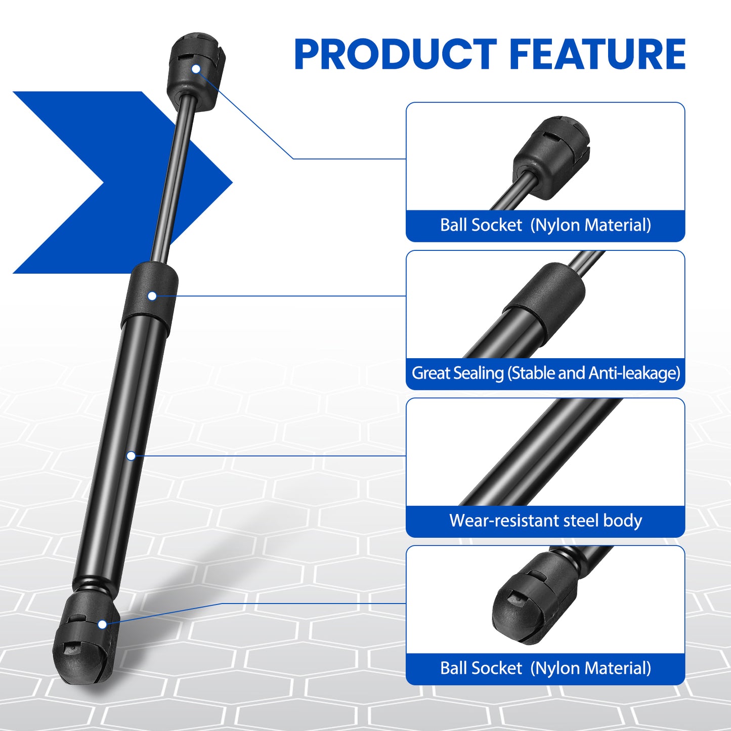 SPEEEDWOW 10" Gas Strut 40Lbs/178N Struts Shock Lift Support Gas Spring for Camper Window Toolbox Lid Leer Pickup Truck Underbed Storage Box Cover Custom-built Window Cabinet Door,2 Pcs