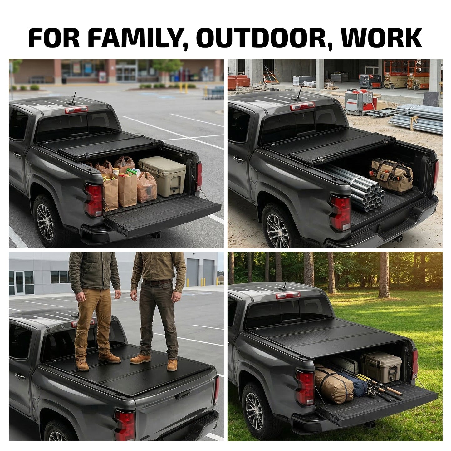 SPEEDWOW 5.7FT Tri-Fold Hard Truck Bed Tonneau Cover, Waterproof Truck Bed Tonneau Cover for 2009-2026 Dodge Ram 1500