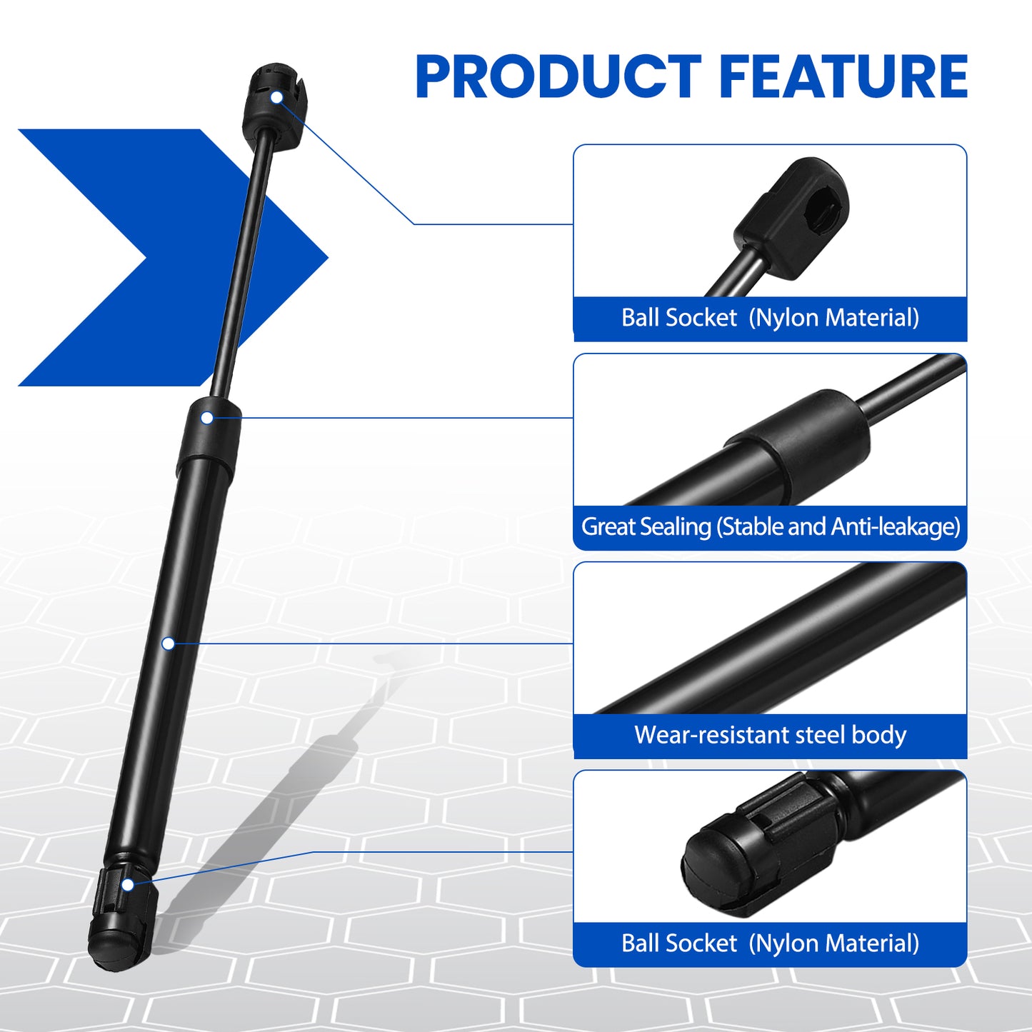 SPEEDWOW 2Packs 13.1in 355N Front Hood Struts Lift Support, 4142 Gas Shocks Spring Support Fit for 2002-2010 Explorer