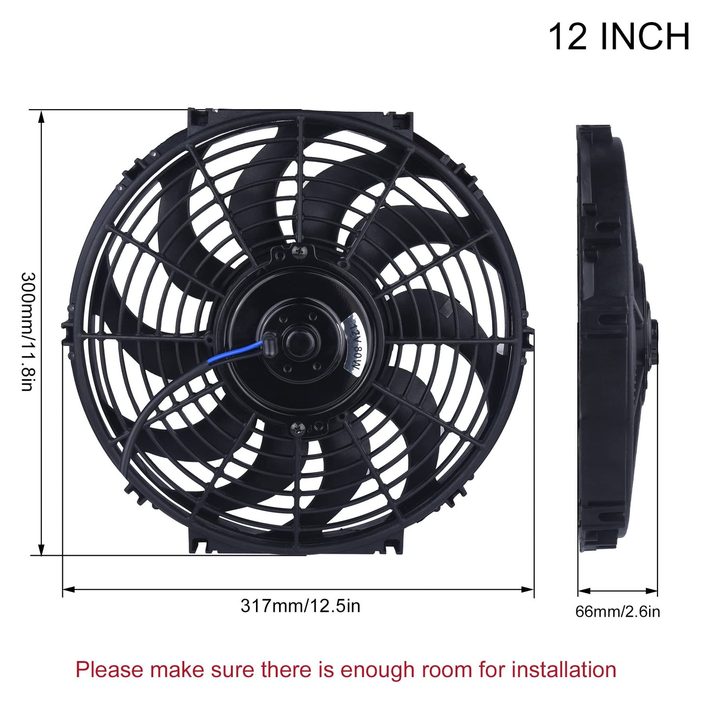 SPEEDWOW 12INCH Radiator Repair Part Polycarbonate 1 Piece
