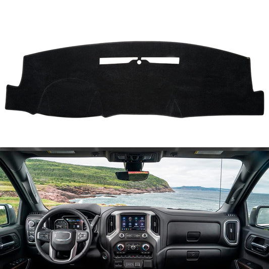 SPEEDWOW Premium Black Dashboard Cover Mat Carpet - Tailored Fit for 2014-2019 Chevy Silverado & GMC Sierra (1500/2500/2500HD/3500HD)