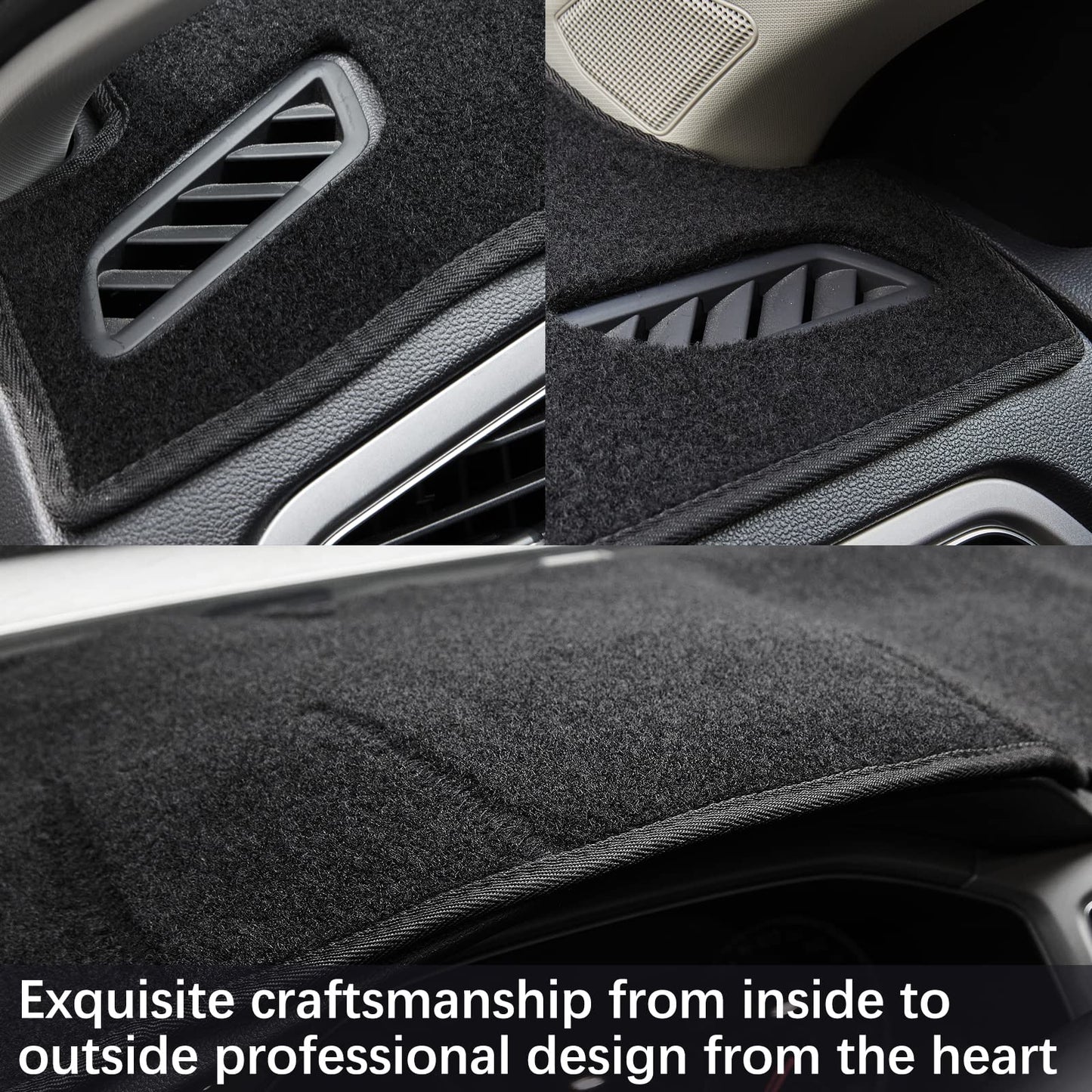 SPEEDWOW Premium Black Dashboard Cover Mat Carpet - Tailored Fit for 2014-2019 Chevy Silverado & GMC Sierra (1500/2500/2500HD/3500HD)