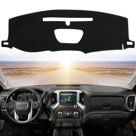 SPEEDWOW Premium Dashboard Cover Mat Carpet Tailored Fit for 2019-2022 Chevrolet Silverado & GMC Sierra 1500/2500HD/3500HD